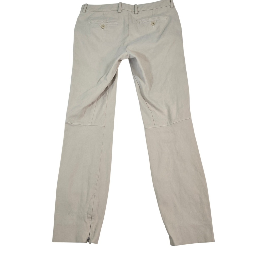 Loro‎ Piana Pants Womens 40 Beige Cotton Stretch Made in Italy Luxury Zipper Hem - Picture 5 of 15